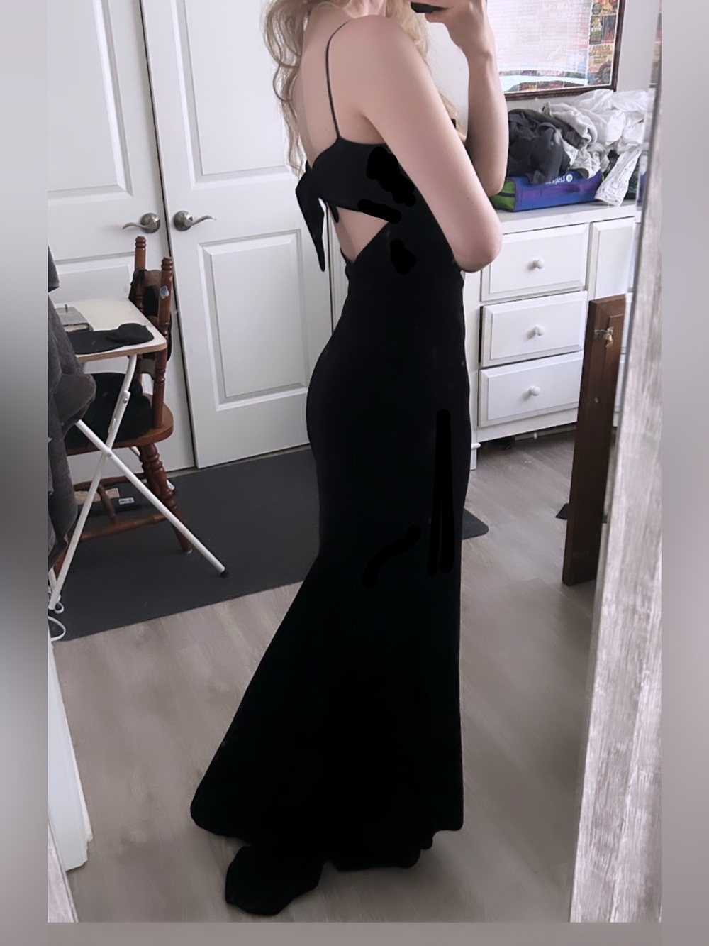 Scene Vintage Y2K Black Velvet Maxi Gown with Train Whimsigoth Size 3/4